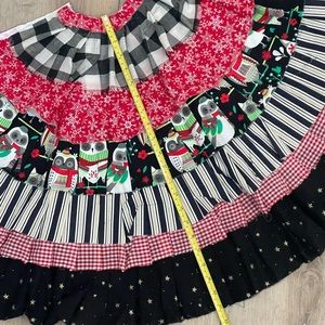 Hand made Christmas tree skirt decoration 44” across 22” from center